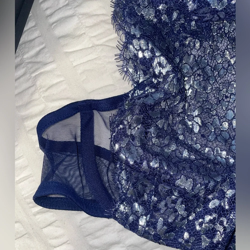 Victoria’s Secret Dream‎ Angels Unlined Demi Lace Bralette Navy